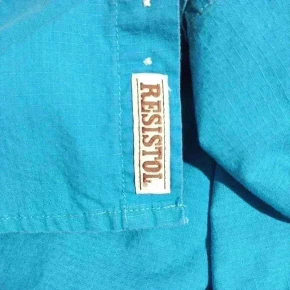 Resistol long sleeve button down teal shirt size XXL - Picture 2 of 5